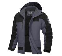 Vhersily Giacca da Sci Uomo Impermeabile Foderata in Pile con Cappuccio Staccabile Invernale Calda da Pattinaggio su Ghiaccio Cappotti Giacca Termica da Snowboard, da Trekking, per Arrampicata