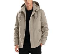 Vhersily Giacche Invernali Cappotto da Uomo in Pile Spesso Caldo Giacca Lunga da Sci A Prova di Freddo Staccabile Cappello Parka Soprabito Impermeabile Giacce A Vento Trench Coat per Escursionismo