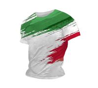 Vhersily Maglietta Italy Uomo Italia T Shirt for Men Stampa Bandiera Italiana Artistica Tee alla Moda a Maniche Corte con Scollo Tondo e Motivo, Fresche e Traspirant, Sportivo Fitness Running