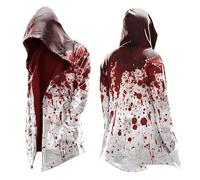 Vhersily Mito Nordico Uomo Cardigan Medio Lungo con Cappuccio, Classico Stampato 3D Cappotto con Tasche, Biker Giacca Primavera Felpa Medievale Giacca Vichingo Invernali Antivento Antipioggia Giacce