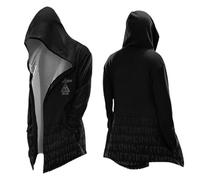 Vhersily Mito Nordico Uomo Cardigan Medio Lungo con Cappuccio, Classico Stampato 3D Cappotto con Tasche, Biker Giacca Primavera Felpa Medievale Giacca Vichingo Invernali Antivento Antipioggia Giacce
