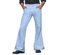 Vhersily Pantaloni A Zampa D’elefante Uomo Monocromatici Casual Elasticizzati Con Design Moderno E Confortevole Per Tutte Le Stagioni con Tasche Tessuto Elasticizzato Minimalista, Sottile