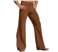 Vhersily Pantaloni A Zampa da Uomo, A Gamba Larga, A Righe, Vintage A Forma di Campana A Vita Media, per Arrampicata, per L'Autunno, Comodi Casual, alla Moda Elastico Vita, Streetwear, Sottile