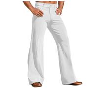 Vhersily Pantaloni A Zampa da Uomo, A Gamba Larga, A Righe, Vintage A Forma di Campana A Vita Media, per Arrampicata, per L'Autunno, Comodi Casual, alla Moda Elastico Vita, Streetwear, Sottile