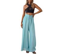 Vhersily Pantaloni Da Donna A Gamba Larga Comodi Pantaloni Palazzo Elastico In Vita Fluente Boho Stampato Alla Moda Casual Per Ufficio Tempo Libero Viaggio, per Matrimonio, Business, Per Lavoro, Corsa
