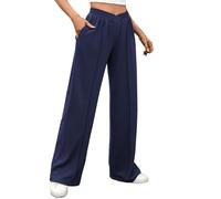 Vhersily Pantaloni da Yoga Donna A Vita Alta Jogging con 2 Tasche Allungate Gamba Larga Business Lavoro Controllo Addominale Allentato Dritti, per Autunno e Inverno, per Indossare Nuovo Semestre