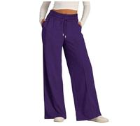 Vhersily Pantaloni della Tuta da Jogging da Donna, vestibilità Ampia, Gamba Larga, Pantaloni Casual con Coulisse per Palestra, Sport, Corsa, Allenamento, Atletica, Tinta Unita, Leggeri Dritti Joggers