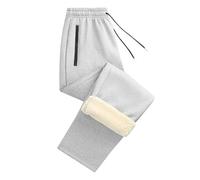 Vhersily Pantaloni Sportivi Uomo Foderati in Pile Sherpa Inverno Pantaloni della Tuta da Jogging con 2 Tasche e Fascia Elastica Caldo Elastico Vita con Coulisse Trousers Antivento per Tempo Libero