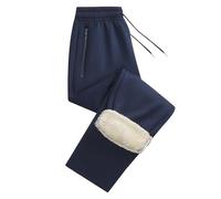 Vhersily Pantaloni Sportivi Uomo Foderati in Pile Sherpa Inverno Pantaloni della Tuta da Jogging con 2 Tasche e Fascia Elastica Caldo Elastico Vita con Coulisse Trousers Antivento per Tempo Libero