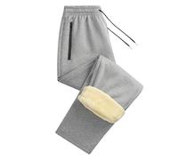 Vhersily Pantaloni Sportivi Uomo Foderati in Pile Sherpa Inverno Pantaloni della Tuta da Jogging con 2 Tasche e Fascia Elastica Caldo Elastico Vita con Coulisse Trousers Antivento per Tempo Libero