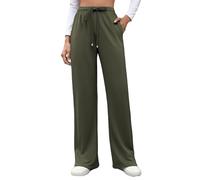 Vhersily Pantaloni Tuta Donna Y2K Cotone Comodi Sportivi Solid Larghi Larga Dritta Palazzo Pantalone a Vita Alta Elasticizzati con Tasche Adatti Tutte Le Forme di Gamba, per Indossare Nuovo Semestre