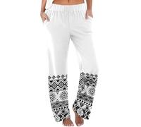 Vhersily Pantaloni Yoga con Stampa a Gamba Larga Donna Fantasia Spaccati Boho Vita Alta Palazzo Hippie Baggy per Sport Estate Primavera Harem Tasconi Thai Bohemian Cartamodelli Leggeri Pants