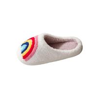 Vhersily Pantofole da Donna Forma di Cuore Arcobaleno in Pile Antisciavolo | Interno Casa Animal Mignon Scarpe Felpato Con Morbida Fodera In Pelliccia Sintetica E Suola Antiscivolo In Tpr Calde