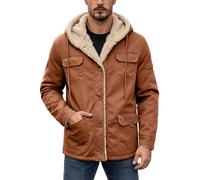 Vhersily Parka Uomo Invernale Giubbotto Foderato in Pile Antivento e Caldo Cappotti Lungo Giacca con Cappuccio Giacconi Multitasche alla Moda Caccia Confortevole Streetwear Autunno Inverno Termico