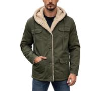 Vhersily Parka Uomo Invernale Giubbotto Foderato in Pile Antivento e Caldo Cappotti Lungo Giacca con Cappuccio Giacconi Multitasche alla Moda Caccia Confortevole Streetwear Autunno Inverno Termico