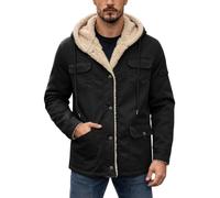 Vhersily Parka Uomo Invernale Giubbotto Foderato in Pile Antivento e Caldo Cappotti Lungo Giacca con Cappuccio Giacconi Multitasche alla Moda Caccia Confortevole Streetwear Autunno Inverno Termico