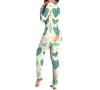 Vhersily Pigiama Donna Sexy Hot per Sesso Aperto Cotone Invernale Pigiama Intero Caldo Lovable Pile Manica Lunga Lingerie Curvy Felpato Nightwear Regalo Capodanno San Valentino per Notte di Nozze