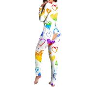 Vhersily Pigiama Donna Sexy Sesso Aperto Cotone Invernale Pigiame Intero Caldo Lungo Lovable Pile Elegante Morbido Manica Lunga Abbigliamento da Notte Lingerie Curvy Felpato Regalo San Valentino