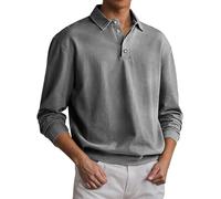 Vhersily Polo da Uomo A Maniche Lunghe con Colletto A Bottone Funzionale per attività Aperto Maglietta Stagionale Casual Comoda Asciugatura Rapida Leggero Traspirante alla Moda per Golf Tennis