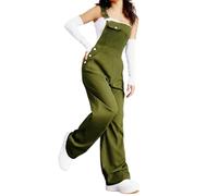 Vhersily Salopette da Donna Lunghi Pantaloni da Lavoro con Tracolla Regolabile A Gamba Larga, Pantaloni in Velluto A Coste retrò, Tuta Comoda da Playsuit Pantaloni Dungarees con Tasche per Fotografia