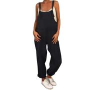 Vhersily Salopette da Lavoro Donna, Casual da Casa, Regolabile Cinturino Senza Maniche, con Tasche Laterale Overall, Tinta Unita, Bretelle Vintage Gamba Dritta, per Il Tempo Libero, Taglie Grandi