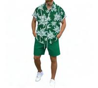 Vhersily Set Da Uomo 2026 Con Camicia A Maniche Corte E Pantaloncini Party Summer Holiday Fancy Shirt e Corto, Completi Estivi Leggero Vita Alta Mare da Spiaggia con Tasche Casual Moda per Discoteca