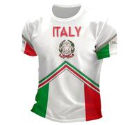 Vhersily T-Shirt da Uomo A Maniche Corte con Bandiera Italiana, Maglietta Intima Essenziale per Adulti, Atletica, Corsa, Palestra, Emblema Italia della Repubblica Italiana Simbolo Souvenir Vacanza