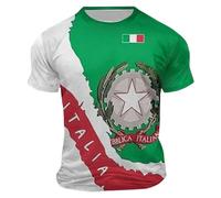 Vhersily T-Shirt da Uomo A Maniche Corte con Bandiera Italiana, Maglietta Intima Essenziale per Adulti, Atletica, Corsa, Palestra, Emblema Italia della Repubblica Italiana Simbolo Souvenir Vacanza