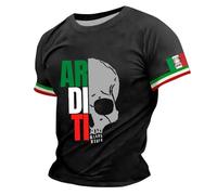 Vhersily T-Shirt da Uomo A Maniche Corte con Bandiera Italiana, Maglietta Intima Essenziale per Adulti, Atletica, Corsa, Palestra, Emblema Italia della Repubblica Italiana Simbolo Souvenir Vacanza