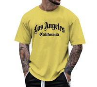 Vhersily T-Shirt da Uomo con Stampa Los Angeles, Maglietta a Maniche Corte, Estiva da Ufficio Adatto A Molte Occasioni, Girocollo, Basket, Traspirante, Dry Fit, Sportiva retrò Hip Hop Streetwear
