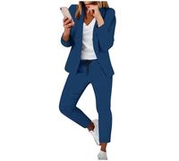 Vhersily Tailleur Completo Maniche Lunghe Blazer Donna Sportivo Giacca Lungo Carriera Giacca Blazer Curvy Pantaloni E Giacca da Cerimonia Curvy Completo Tailleur Pantalone