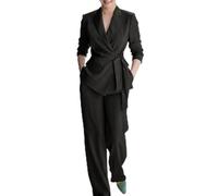 Vhersily Tailleur Pantalone Donna Eleganti Completo Giacca Blazer e Pantaloni Lunghi con Cintura 2 Pezzi Slim Fit Curvy Completi Streetwear Elegante da Ufficio per Business Matrimoni Cerimonia