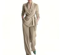 Vhersily Tailleur Pantalone Donna Eleganti Completo Giacca Blazer e Pantaloni Lunghi con Cintura 2 Pezzi Slim Fit Curvy Completi Streetwear Elegante da Ufficio per Business Matrimoni Cerimonia