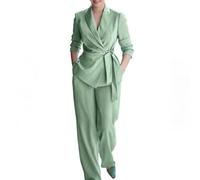 Vhersily Tailleur Pantalone Donna Eleganti Completo Giacca Blazer e Pantaloni Lunghi con Cintura 2 Pezzi Slim Fit Curvy Completi Streetwear Elegante da Ufficio per Business Matrimoni Cerimonia