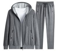 Vhersily Tuta Da Jogging Da Uomo, Lunga, Per Tempo Libero, Autunno, Inverno, Streetwear, 2 Pezzi, Felpa E Pantaloni Da Allenamento, Comoda Tuta Sportiva, per Indossare Nuovo Semestre, per Trekking