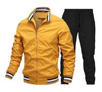 Vhersily Tuta Da Uomo Primaverile E Autunnale, 2 Pezzi, Giacca Patchwork + Pantaloni Jogging Casual Sportswear Suit Atletico Manica Lunga Felpa con Cappuccio Sport Caldo Allenamento Palestra Trekking