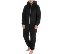 Vhersily Tuta da Uomo Teddy Fleece Pigiama Intero Onesie Inverno Fluffy Morbido con Cappuccio Grandi Dimensioni Biancheria Notte Calda Soffice Pigiameria Lunga Peluche Completa Intera