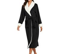 Vhersily Vestaglia Donna Da Camera In Pile Senza Cappuccio Invernali Lunga Accappatoio Morbida Invernale Caldo Flanella Alla Moda e Tinta Unita, Per Il Tempo Libero, Classico, per Business e Matrimoni