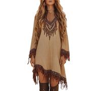 Vhersily Vestiti Anni 70 Donna, Party Fashion - Costume Indiano, Figlia del Capo, Selvaggio West, Costumi di Carnevale, Copricostume Mare da Spiaggia Sexy, Tunica Estiva, Costumi da Bagno