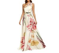 Vhersily Vestiti da Donna della Sera e Cerimonia Senza Maniche Abiti Lunga Da Damigella D'Onore Pieghettato Abito Maxi Chic Aderente Abiti Curvy Romantico Formale da Cocktail Vestito Sexydonna Hard