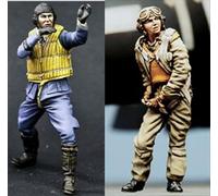 VHGHHVEJ 1/35 Soldato pilota americano della seconda guerra mondiale Kit di modello in resina ，non dipinto e non assemblato (2 uomini) //l9S6z4