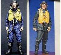 VHGHHVEJ 1/35 Soldato pilota americano della seconda guerra mondiale Kit di modello in resina ，non dipinto e non assemblato (2 uomini) //l9S6z3