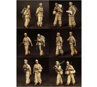 VHGHHVEJ 1/35 WWII Soldato Tedesco Kit di modellini in Resina Soldato Non Dipinto e Non assemblato (12 Figure) //R7X3O7