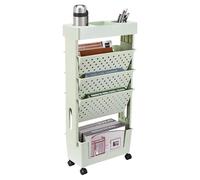 Vhjlfig Carrello per libreria mobile, 37,5 x 15 x 78 cm, in polipropilene, multistrato, facile da spostare e pulire, ideale per libri di scuola, letture d'infanzia e libri di casa