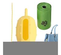 Vhjlfig Supporto per sacchetti per escrementi di cani, vaso in silicone per sacchetti, dispenser con luce LED integrata, per giardino, parco, spiaggia, campeggio e escursioni