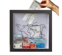 Vhjlfig Ticket Shadow Box Adventure Archive Box Frame Con Slot On Top Legno 20x20cm Avventura Archivio Scatole Cornice Scatole di Memoria Da Viaggio Per Film Viaggi Eventi Sportivi Concerti Biglietti