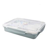 VHKJewE Bento Boxes Lunch Box a prova di perdite, contenitori for alimenti in acciaio inossidabile Design a 4 sezioni Mantiene un equilibrio ottimale(Blue)