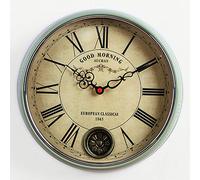 VHKJewE Orologio da parete in metallo con numeri romani, silenzioso, senza ticchettio, 37x8 cm(B)