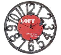 VHKJewE Orologio da parete in stile retrò con numeri arabi, silenzioso e senza ticchettio, in legno MDF, 15,7 pollici