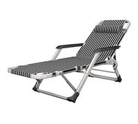 VHKJewE Sedia pieghevole Siesta Balcone Tempo libero Schienale pigra portatile da spiaggia Casa multifunzione 178x65x25cm Resistente(Black)